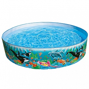 Бассейн каркасный круглый, дизайн Океан с рыбками (Intex, 58461sim)